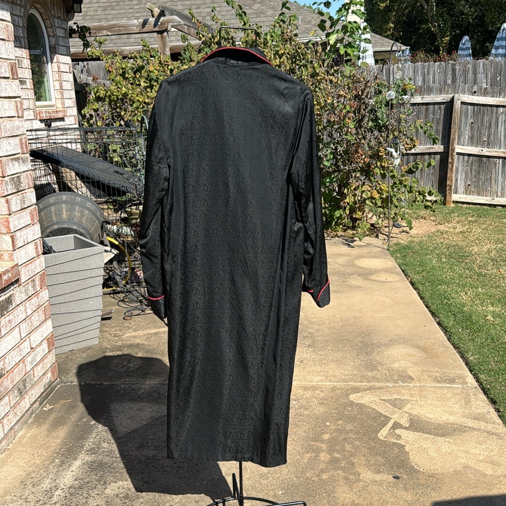 NOS Vintage Enro Idle Hour Lounge Togs Black Red Smoking Jacket Robe M USA Made - Picture 8 of 13